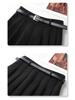 Women's Khaki High-Waisted A-Line Pleated Midi Skirt - 2024 Autumn/Winter Collection