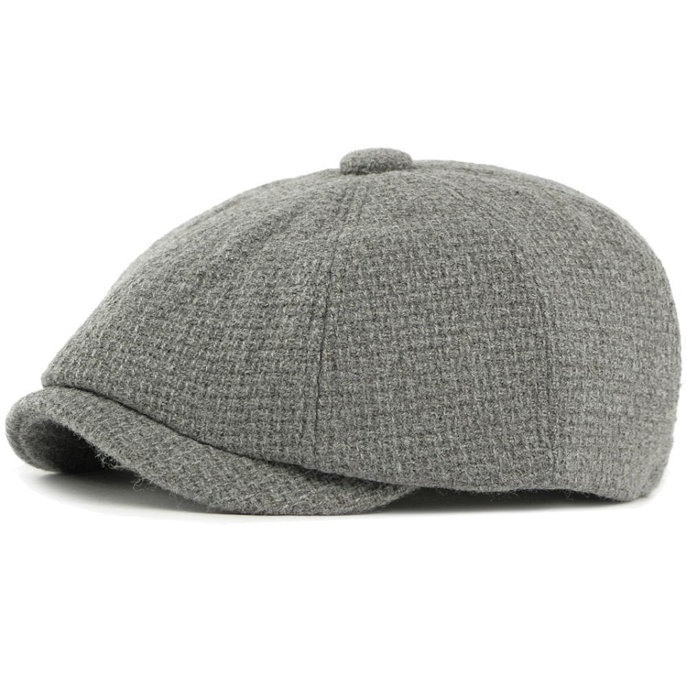 HT4888 Baskenmützen Herbst Winter Wollmischung Hüte für Männer Frauen Künstler Maler Baskenmütze Männlich Weiblich Flache Kappe Schirmmütze Achteckige Baskenmützen