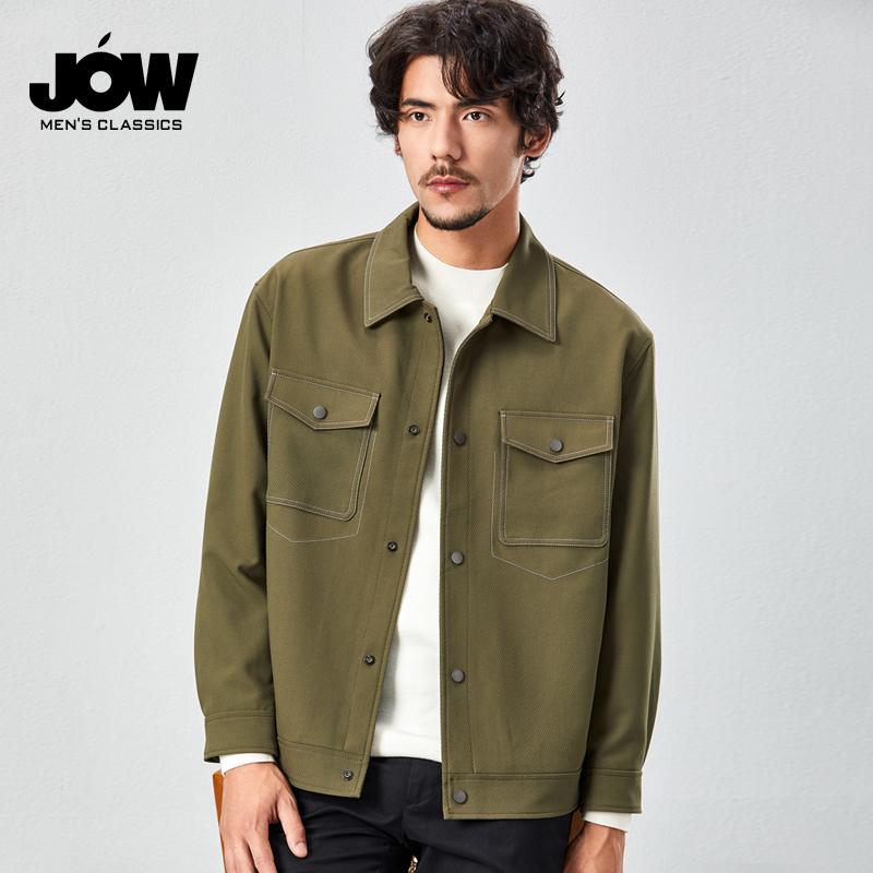 Jowo Men's Jacket Spring and Autumn New Fashion Trend Versatile Top Collar Jacket