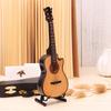 Miniature Guitar with Stand & Storage for Case Replica Ornament Bass Guitar Replica Mini Model Dollhouse Decoration Kid