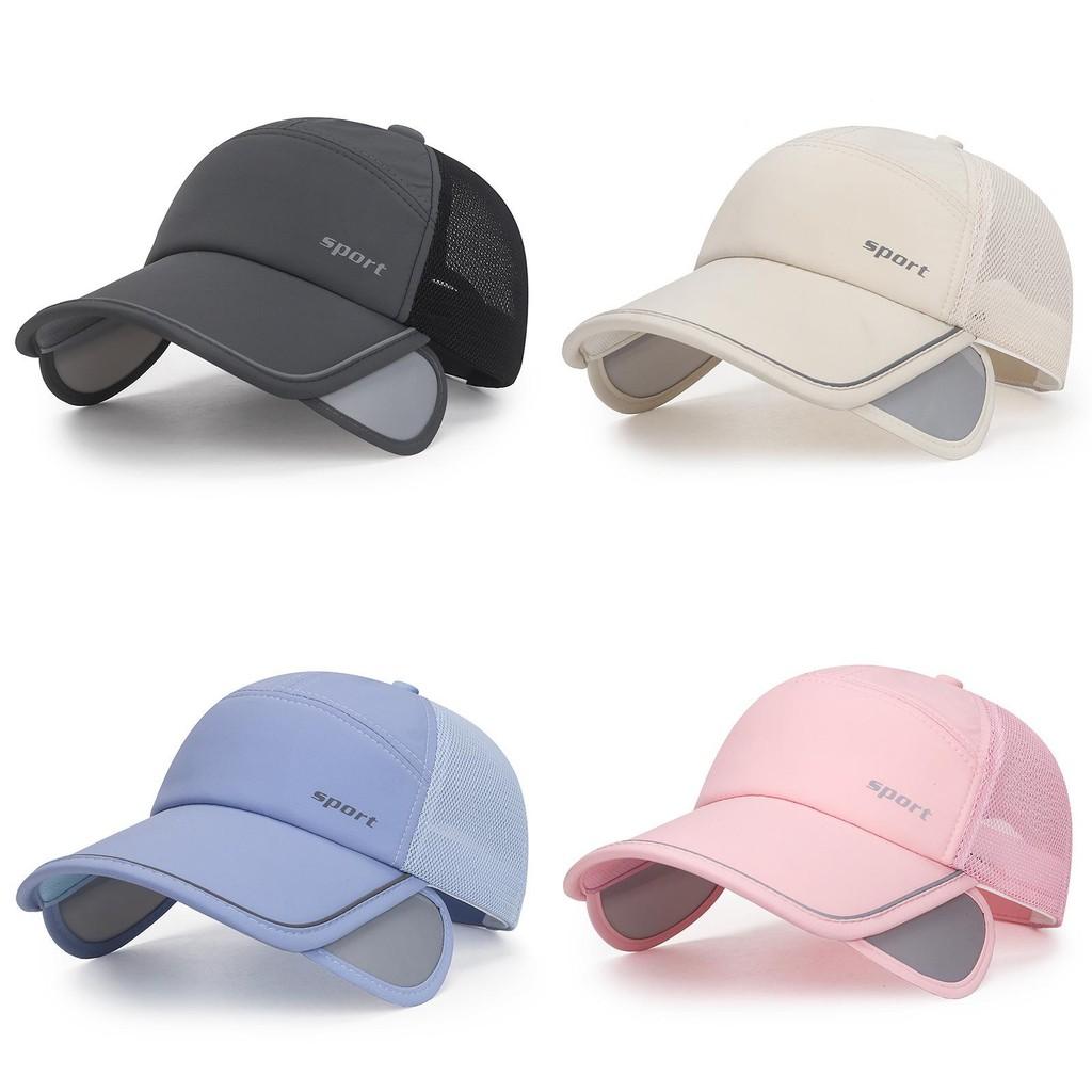 Reflective Sport Letters Hats Outdoor Retractable Large Men Women Shade Fishing
