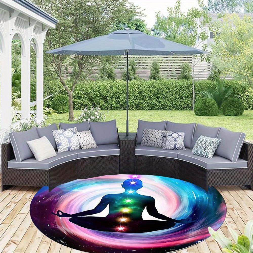 1 Piece Chakra Outdoor Round Carpet Floor Mat Doorway Decorative Carpet Outdoor Patio Camping Carpet Living Room Bathroom Bedroom Decorative Floor Mat