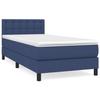 3140359 vidaXL Lit à sommier tapissier avec matelas Bleu 100x200 cm Tissu