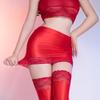 Women Lace Oil Glossy Shiny Micro Mini Skirt Stain Smooth Tight Maid Skirt Elastic Packet Hip Sweet Girl Shaping Cute Skirt