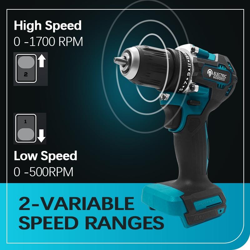 1/2 Inch 1700RPMDrill Brushless Motor Lithium Electric  Cordless Drill Compact Hammer Drive For 18V Makita Battery Pin