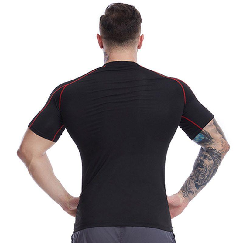 and American Fitness Clothing for Men, Elastic Tight-Fitting Quick-Drying Clothing, Outdoor Running Basketball Short-Sleeved Sportswear, Same Style