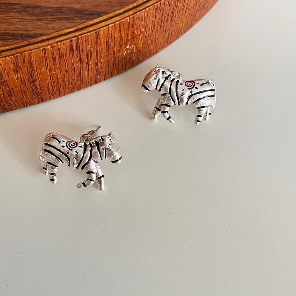Bohemian Zebra Stripes Adjustable Ring & Earrings Set