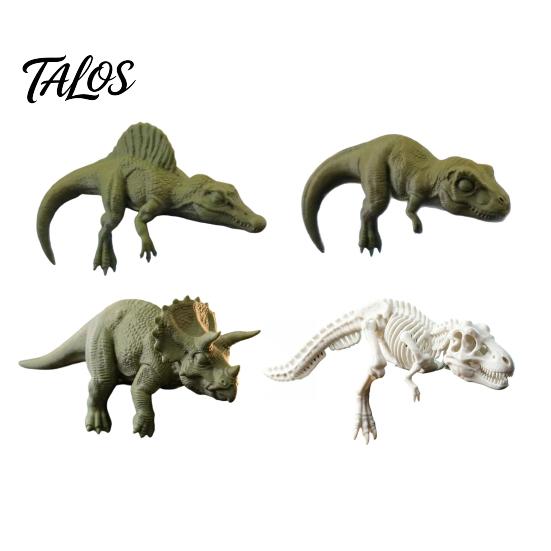 Computer Monitor Dinosaur Accessory 4 Pcs 3D Printed Topper, Fun Office Desk Decor, Toy for Cute Animal Car Dashboard Monitor, TV, Picture Frame Decor