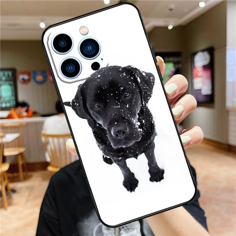 Black Labrador Dog Case For iPhone 17 16 15 14 13 12 11 Pro Max Mini Plus 16e 17 Air Bumper Cover Accessories