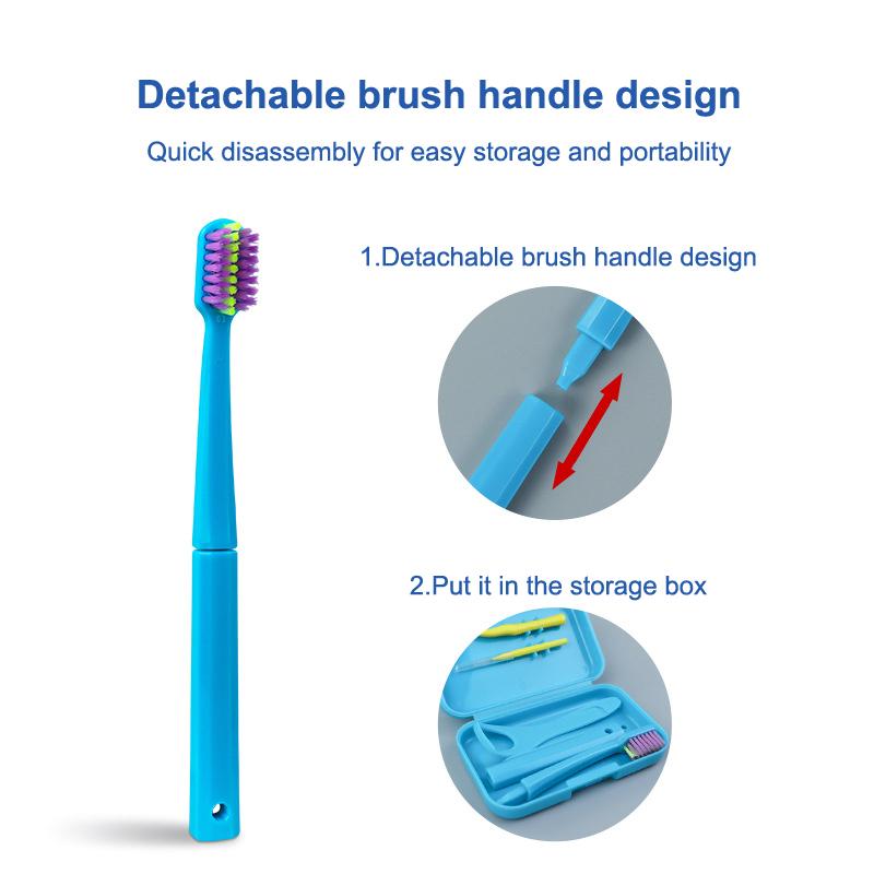 Travel Portable Oral Dental Care Brush Kit Multicolour Dental Wax Teeth Cleaning Tool Foldable Interdental Brush Floss