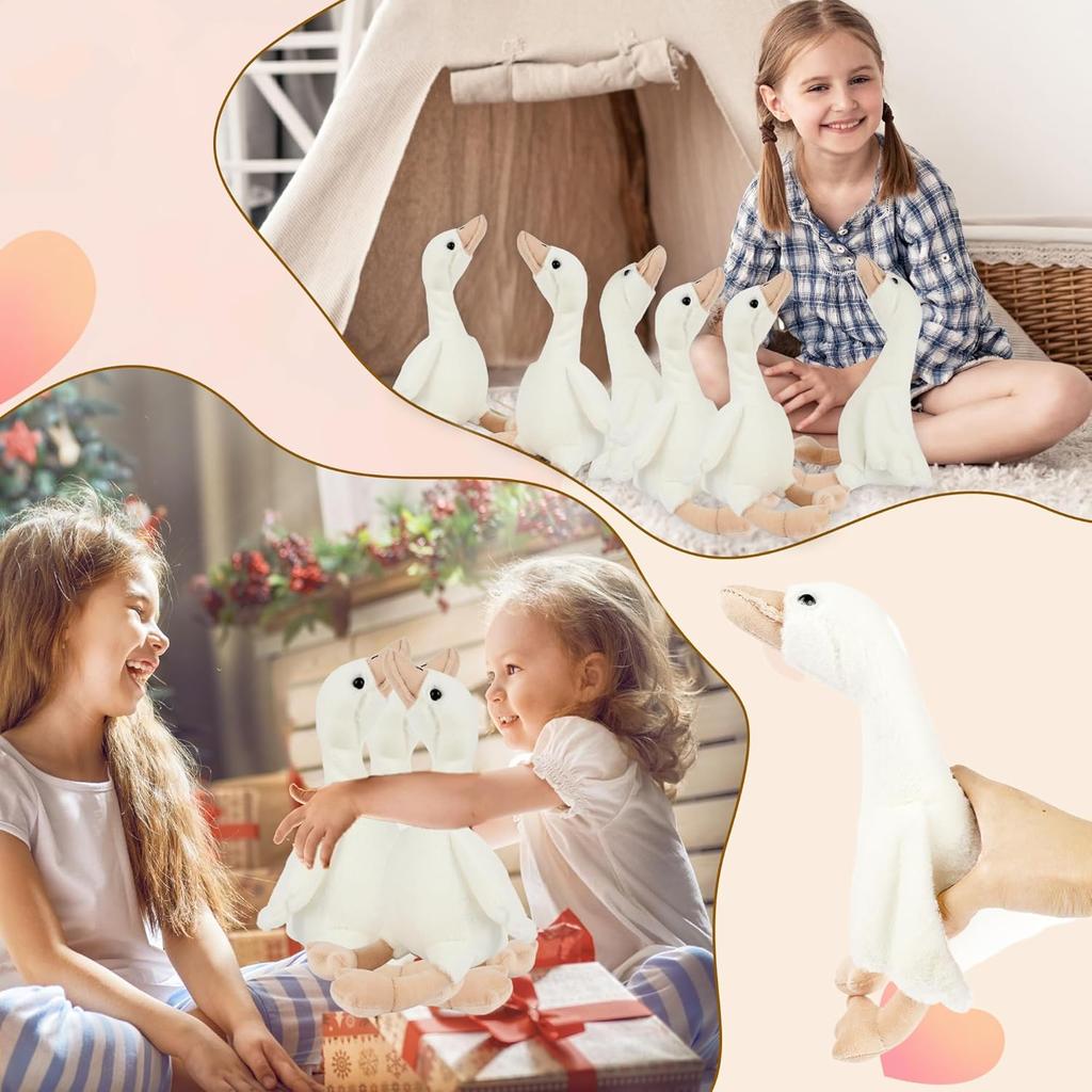 4-12Pcs One Silly Goose Stuffed Animal Plush Toy 9.8 Inch Goose Plush Soft Toy For Baby Shower Birthday Party Favors Gifts