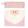Christmas Chair Cover Santa Snowman Reindeer Chair Back Cover Pink Sequined Chair Slipcover for Dining Room Kitchen Hotel Party Decor