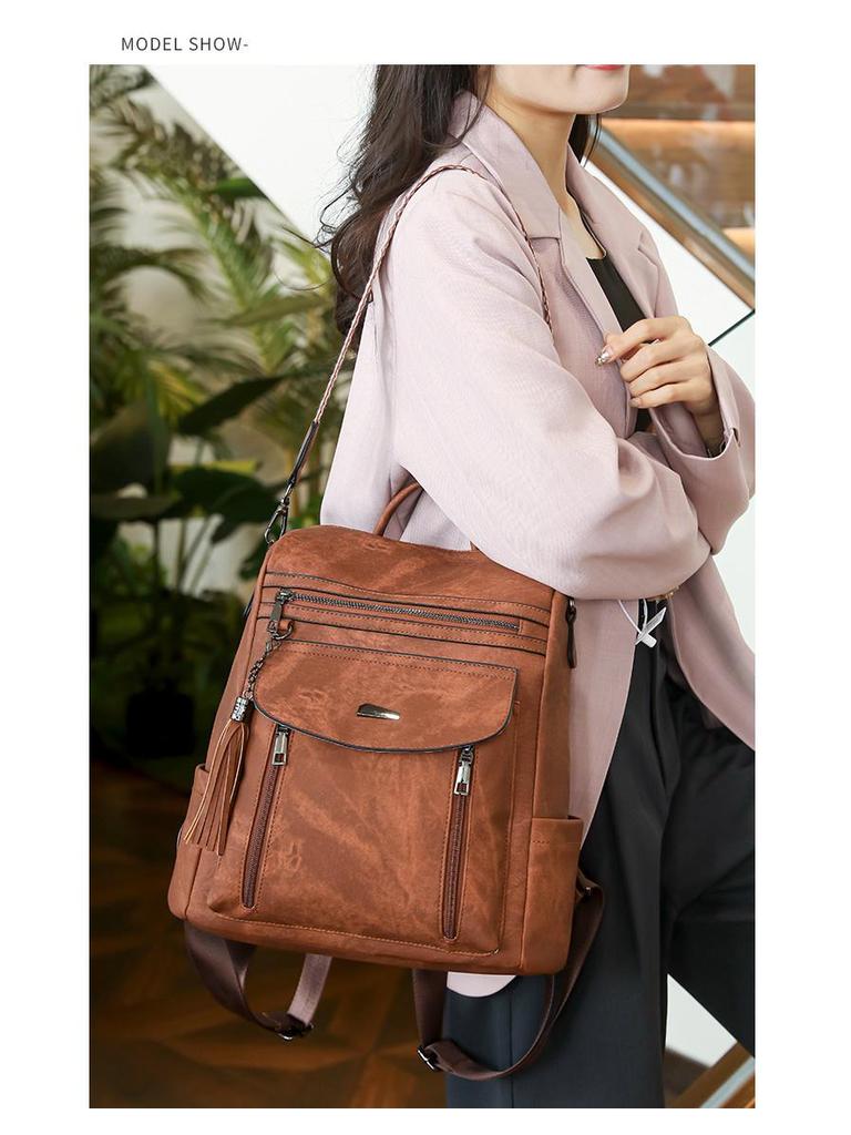 2025 Retro Style Spring Women's PU Backpack: Trendy & Multifunctional Design