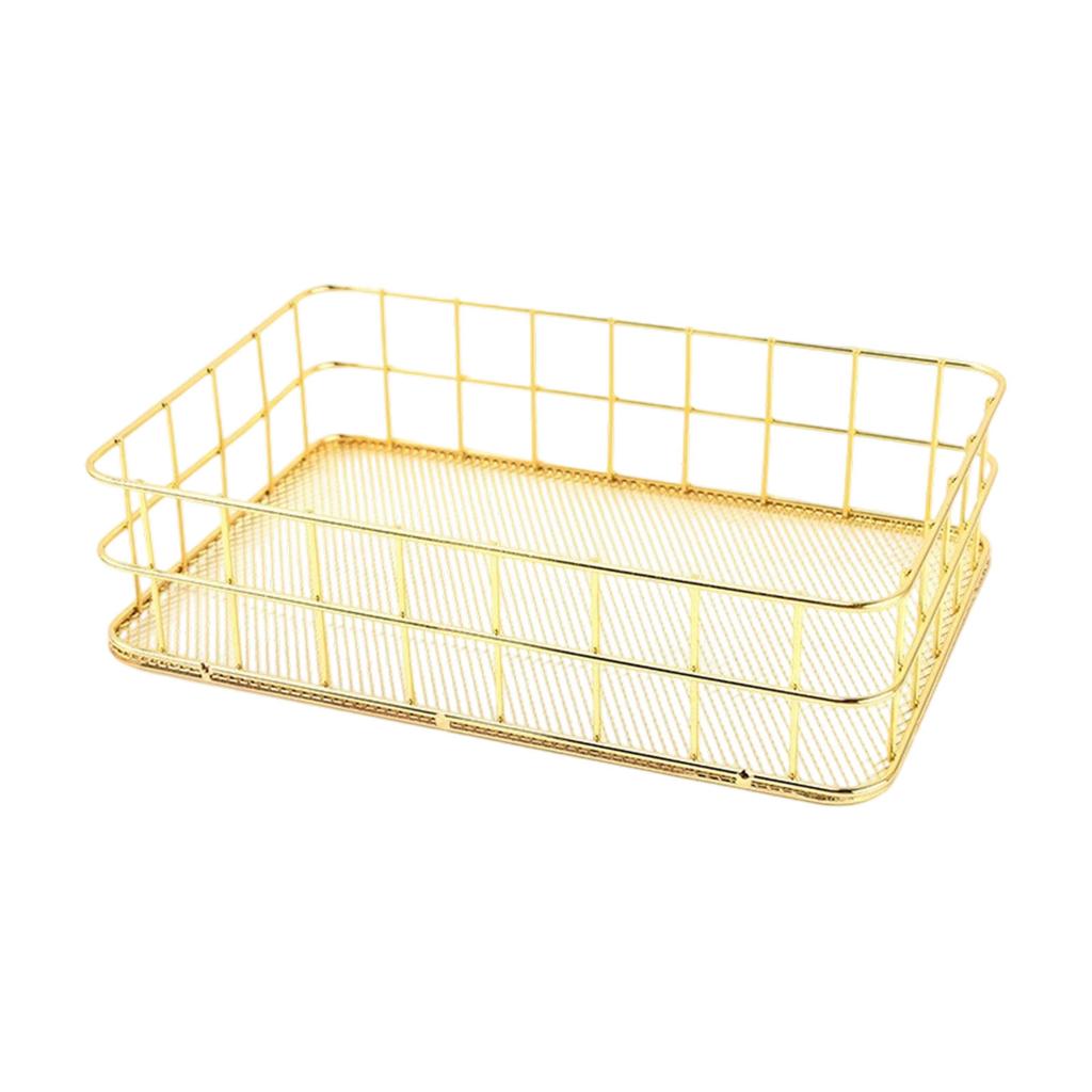 Decorative Iron Mesh Basket For Makeup Accessories Spices Sets Durable Metal Organizers With Ventilated Design