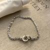 Fashion Double Ring Lock Buckle Bracelet For Women Korean Style Versatile Hand Jewelry