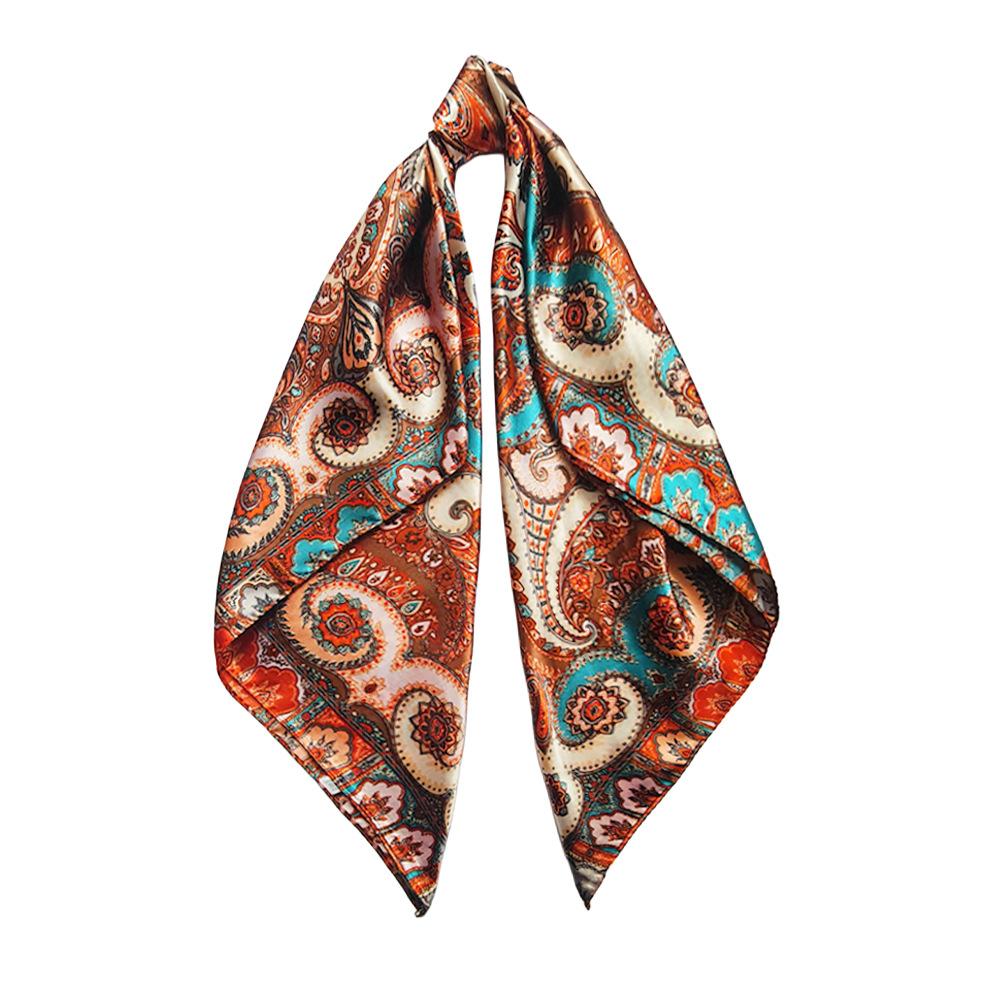Women’s Headscarf – 90cm Square Satin Printed Scarf in Trendy, Versatile Colours