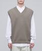 MUSINSA STANDARD Oversized V-Neck Knit Vest [Dusty Beige]