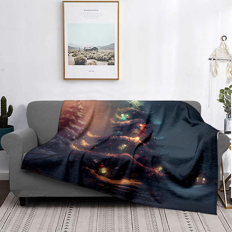Home Decoration Plush Throw Sofa Blanket Bedspread Bed Fluffy Soft Blankets Decor Plaid Modern Halloween Merry Christmas Winter