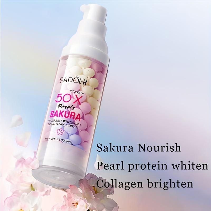 Sakura Collagen Underarm Whitening Brighten Cream,Moisturize, Smooth and Delicate Light Beige, Improve Dryness and Dark Yellow of Underarm Light Beige