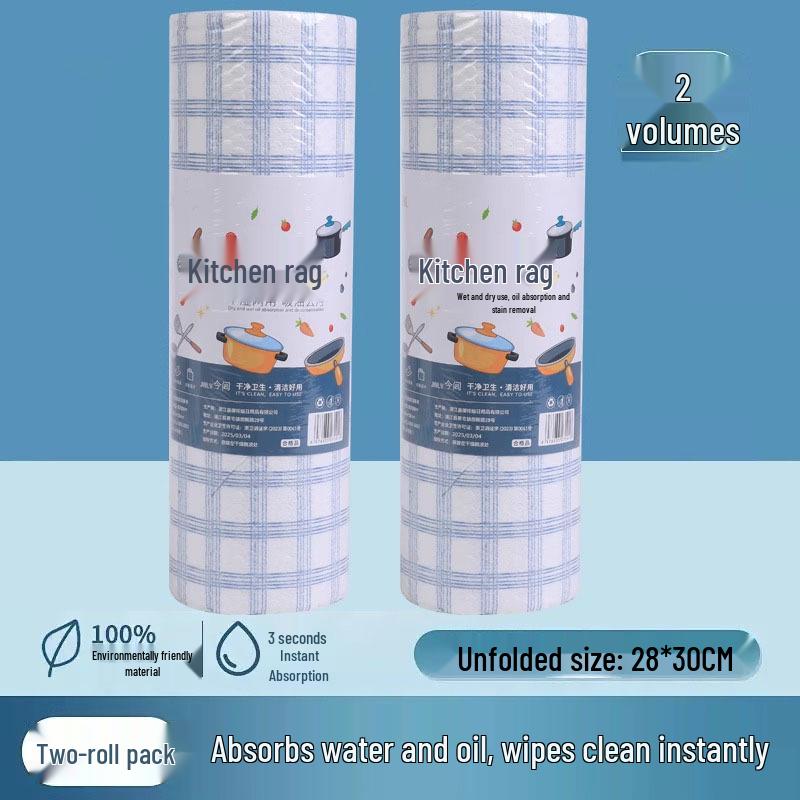 Multi-Purpose Thickened Cleaning Wipes: Oil-Removal, Absorbent, Disposable, Wet/Dry Use for Household and Dishwashing.