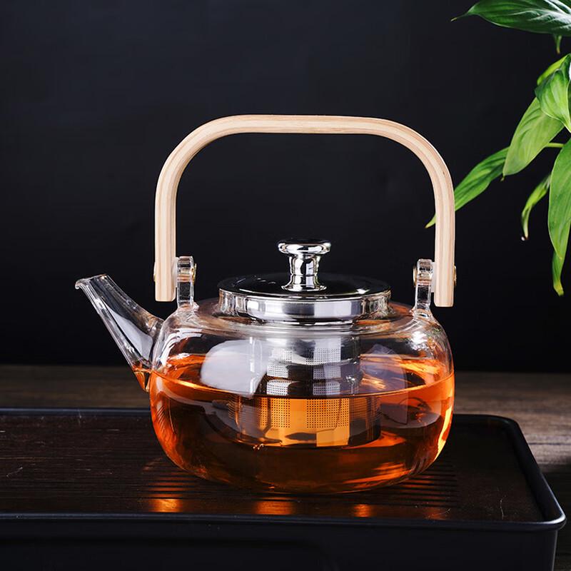 Handmade Glass Teapot with Beam Handle