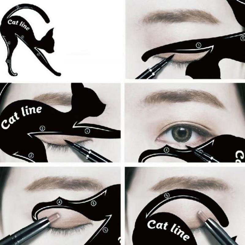 Multi-functional Cat Eye Makeup Card: Eyeliner, Eyeshadow & Eyebrow Template