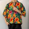 Herren Floral Retro Strandhemd - Kurzarm, Lockerer Schnitt, Trendiger Hongkong-Stil
