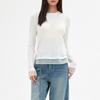Elssibeui Chiffon Detail Long-Sleeve Top_Ivory