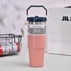 900ml Portable Car Cup Stainless Steel Thermos Cup with Straw Travel Sports Water Bottle With Handle Cover Coffee Vacuum Flask
