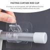 2-12PCS Adjustable Curtain Rod Clip Self Adhesive Clamp Hook Curtain Rod Holder Wall Bracket Holder Nail-Free Wall Hanging Clip