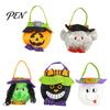 Atmospheric Photo Props Halloween Candy Bags for Kids, Trick or Treat Handbag with Handle, Spooky Small Toy Storage Containers Witch Ghost Black