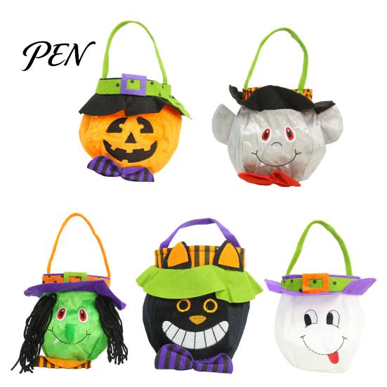 Atmospheric Photo Props Halloween Candy Bags for Kids, Trick or Treat Handbag with Handle, Spooky Small Toy Storage Containers Witch Ghost Black