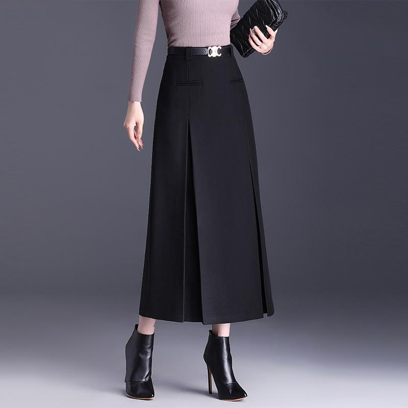 

Юбка-бюст женская весна и осень Высококачественная плиссированная длинная юбка Юбка Хан Дабао Однотонная женская юбка с небольшой драпировкой, которая выглядит тонкой 3XL (recommended weight 134-70 kg) чёрный