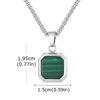 Vnox Stainless Steel Square Pendant Necklace for Men Women, Tiger Eye Turquoise Natural Stone Pendant Box Chain Jewelry Gifts