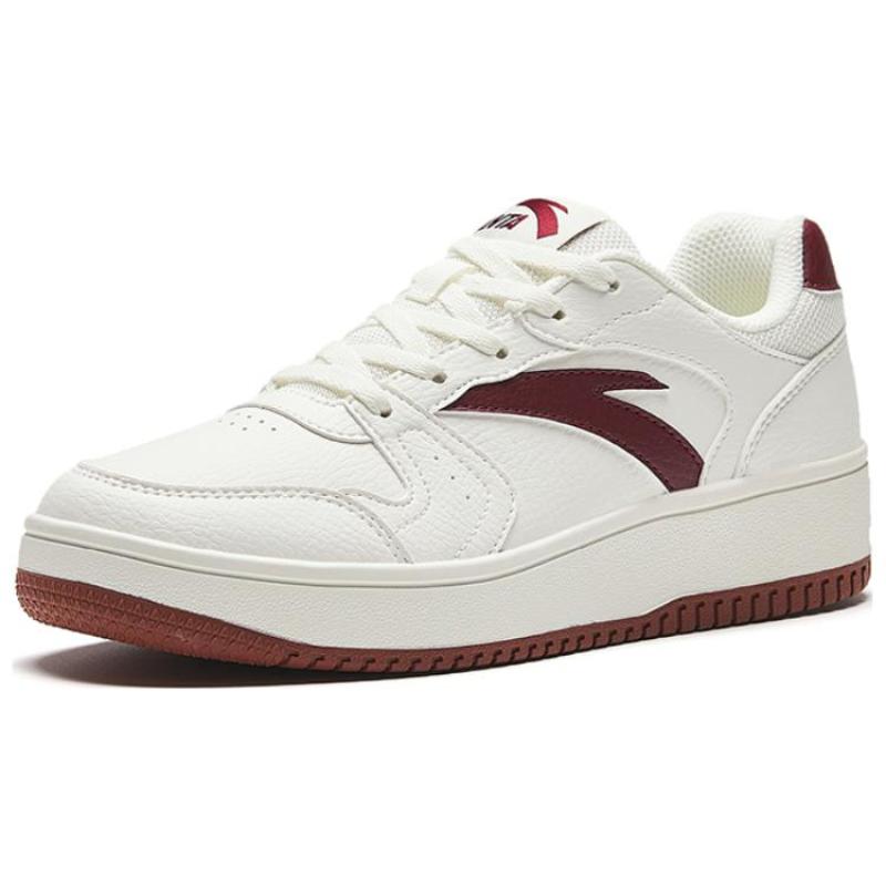 Anta First Year Slip Resistant Low top Skateboard Shoes Women's White Red Sneakers 922628068F-7