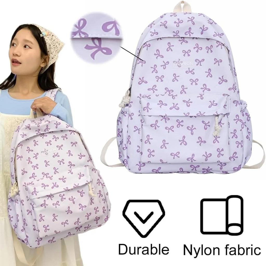 Tornister dla dziewcząt, ładny plecak dla studentek i z uroczą kokardką