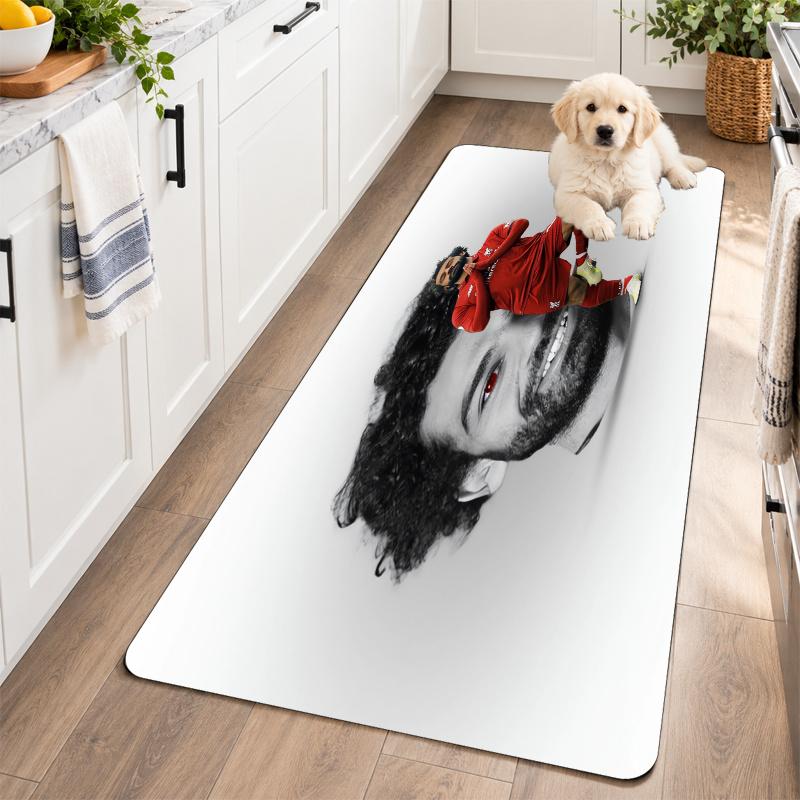 Flannel Kitchen Mat Mohamed Salah Soft Area Rug Non Slip Floor Carpet Home Decoration