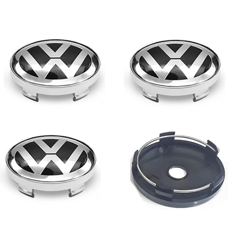 For VW VOLKSWAGEN New 4Pcs VW Hub Caps 56mm 60mm Car Wheel Center Wheel Caps Stickers For Volkswagen R Golf 4 Motion GTI Polo To