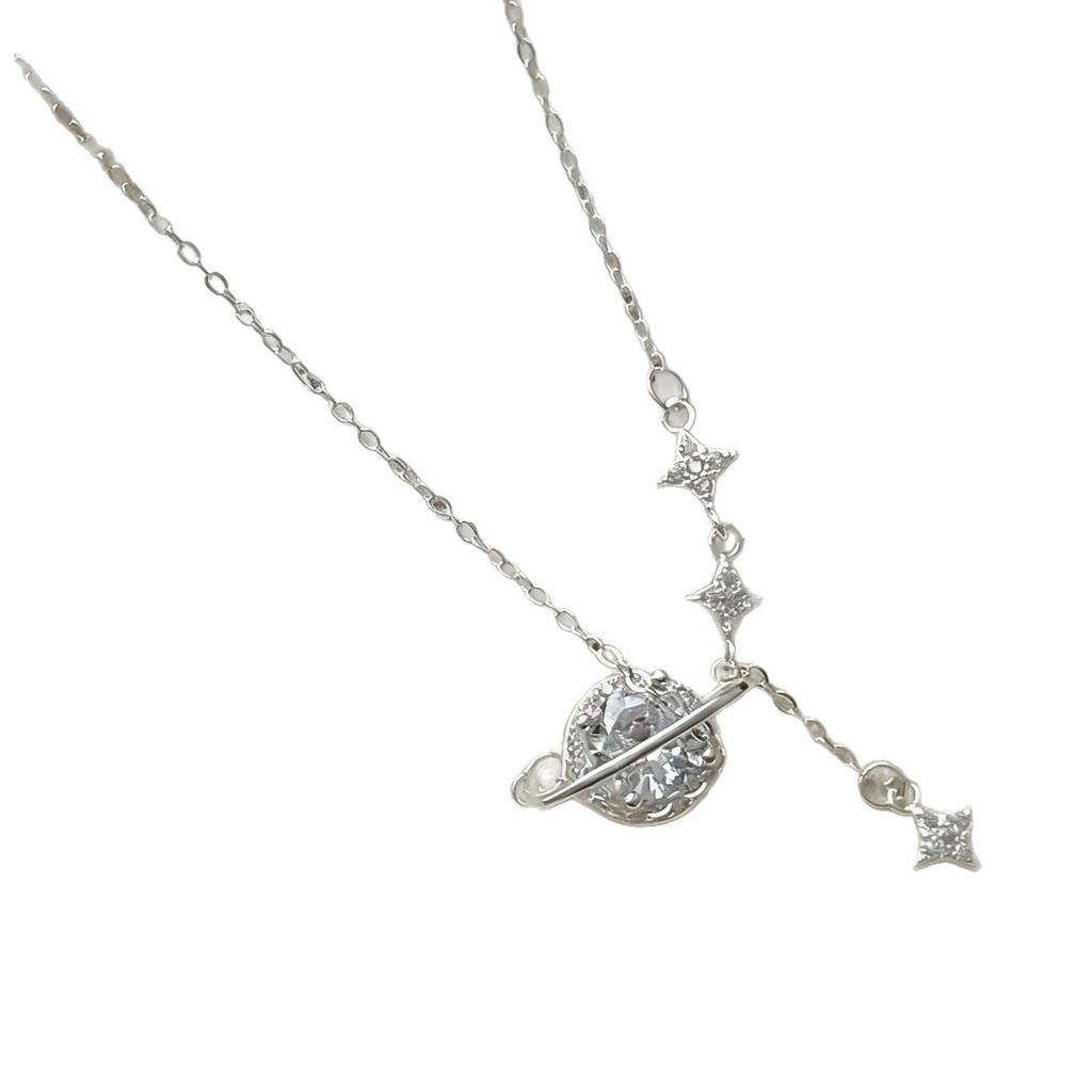 Xiaomi S925 Sterling Silver Necklaces For Women Simple Fashion Minimalist Pendant Necklaces Round Zircon Necklace Birthday Gift
