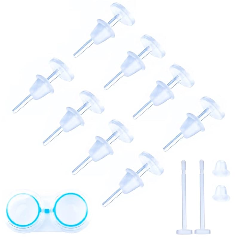 

JYF.QUANYI Metal allergy free medical resin earrings transparent earrings [10 earrings + 20 catches] Medical resin earrings Compatible with metal