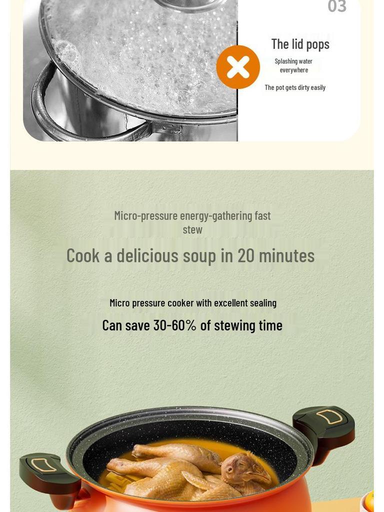 Multi-Purpose Non-Stick Pressure Cooker & Stewing Pot