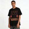 Retro Hugs And Kisses Lip Print Casual Versatile Top Pure cotton T-shirt