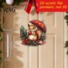 Christmas Tree Pendant Cute Pink Snowman Acrylic Hanging Decor, Cartoon Double Sided Printed Art Ornaments, Weatherproof Window Door Garden