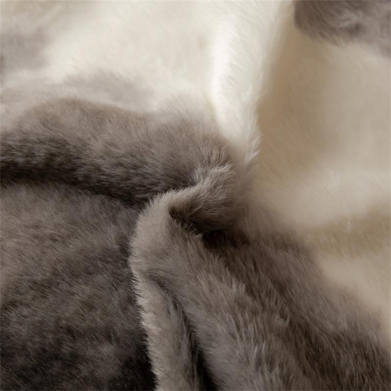 Thickened Rabbit Fleece Four-Piece Set, Warm Milk Fleece Bed Sheet Quilt Cover, Fleece Bedding, Coral Fleece Quilt Cover