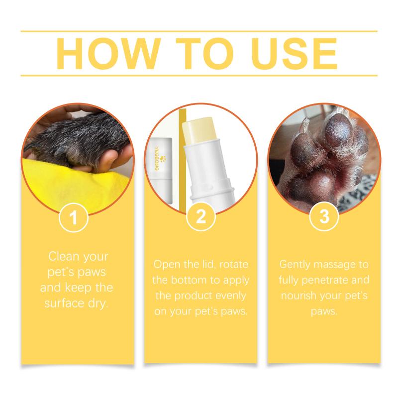 §YEGBONG 6g Pets Paw Balm for Cats Dogs Paw Protective Cream Foot Pad Moisturizer Pet Crack Feet Repair