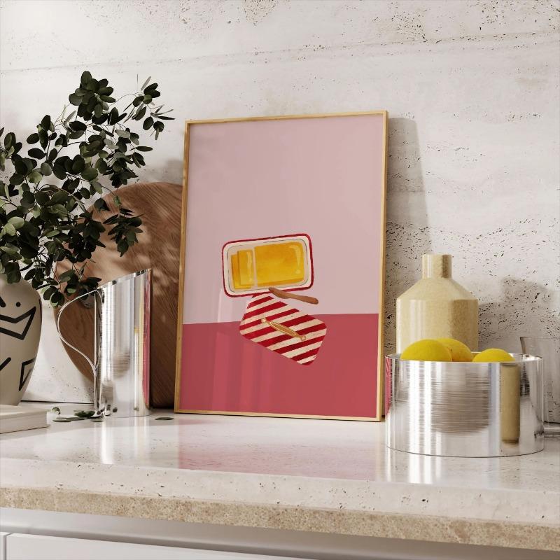 1pc Butter Poster Minimalist Kitchen Decor Funky Fun Food Baking Wall Art Perfect Gift for Butter Lovers Home Living Room Decor