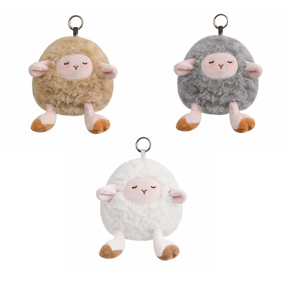 Fluffy Plush Sheep Keychain Hanging Charm Zodiac Goat Pendant Key Ring Lamb Ornaments Bag Decor