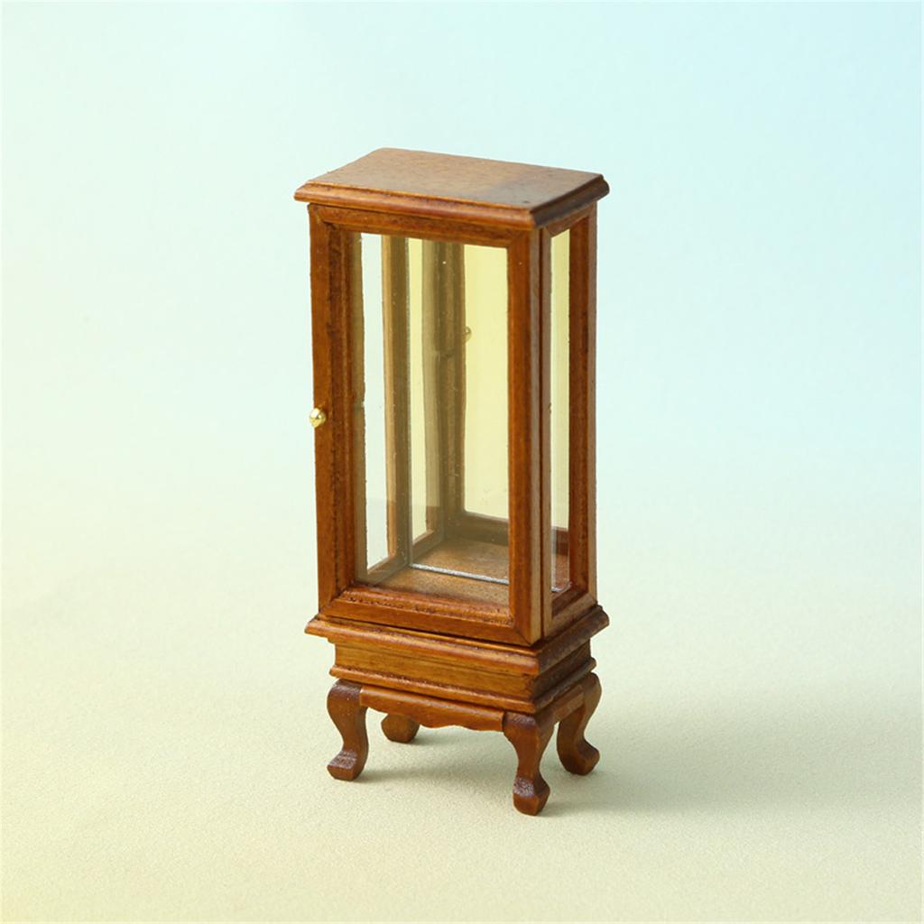 1/12 Scale Miniature Glass Door Cabinet For Dollhouse Decoration And Collectible Display Accessories Scene Decors