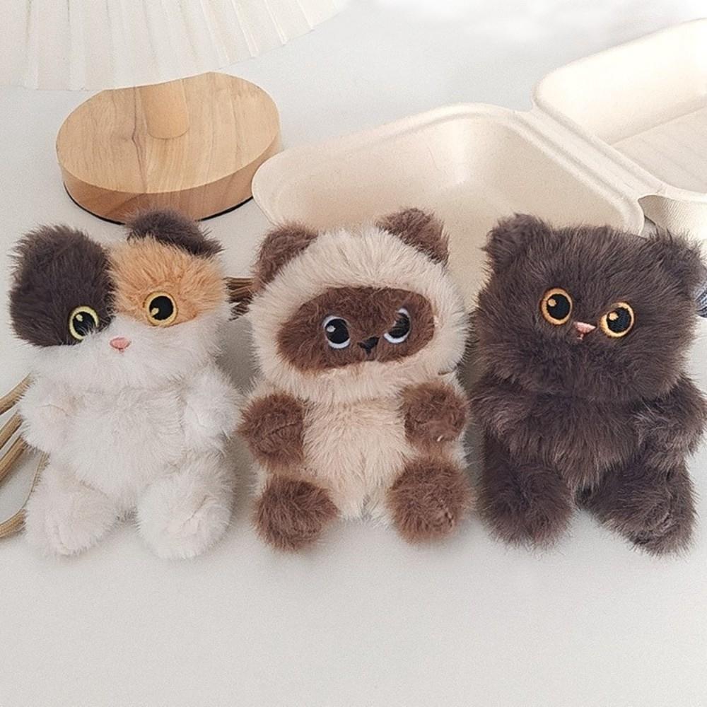 Plush Cat Bag Pendant Soft Fluffy Kitten Key Ring New Plush Cat Keychain Car Keys