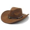 Retro American leather big-brimmed western cowboy hat, hot-selling ruffled felt hat party top hat